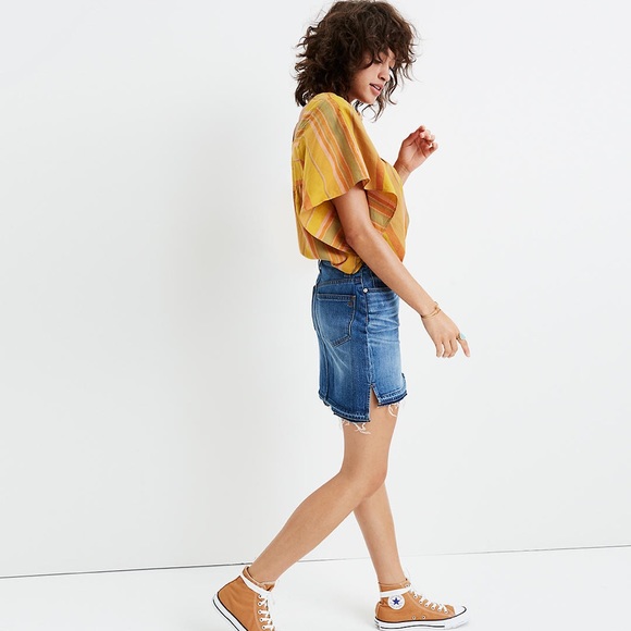 NWT Madewell Step-Hem Jean Skirt in Brandt Wash - Size 26 - Picture 3 of 8